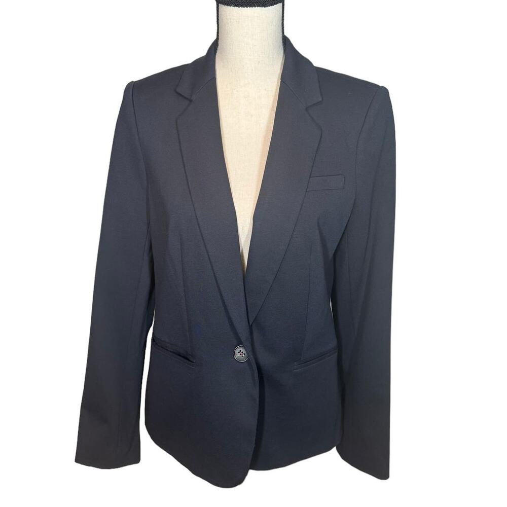 New Tommy‎ Hilfiger Navy Blue Ponte Knit Elbow Patch Blazer 8